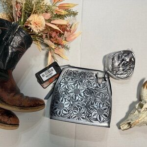 American Darling Black and Gray Crossbody Bag